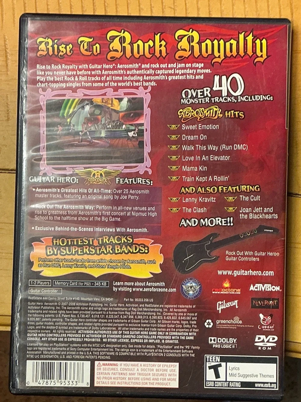 Guitar Hero Aerosmith (Sony PlayStation 2, 2008) PS2 Complete With Manual